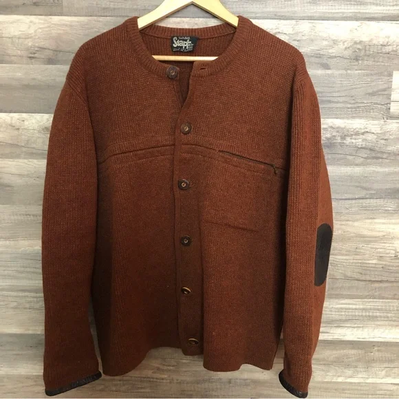 Vintage Austrian Wool Knit Cardigan Sweater Jacket Large - Picture 3 of 7